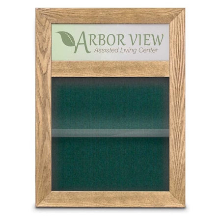 Outdoor Enclosed Combo Board,48x36,Gold Frame/Burgundy & Pumice